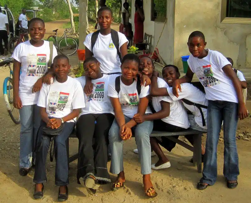 Fafali with her student group in Ghana.