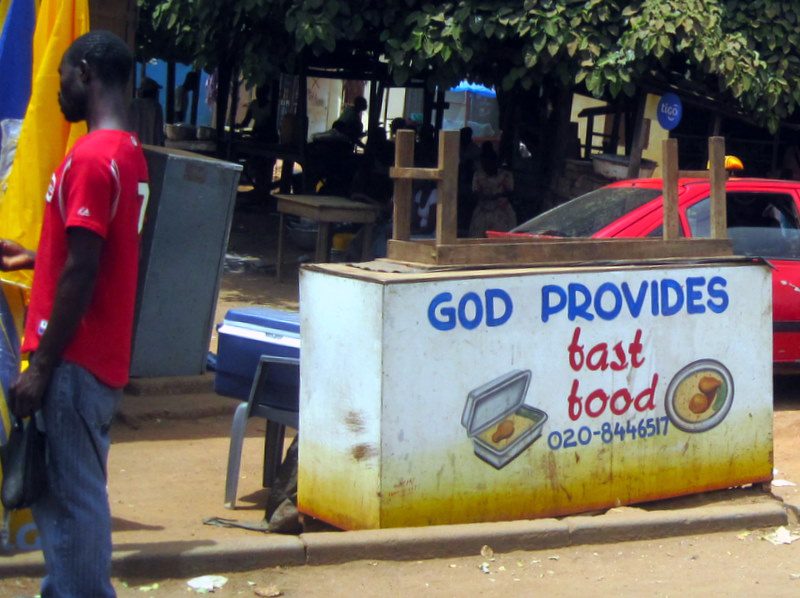 An interesting fast food sign in Ghana.