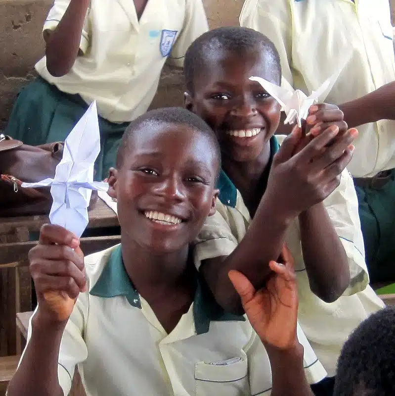 Students love Japanese paper folding.