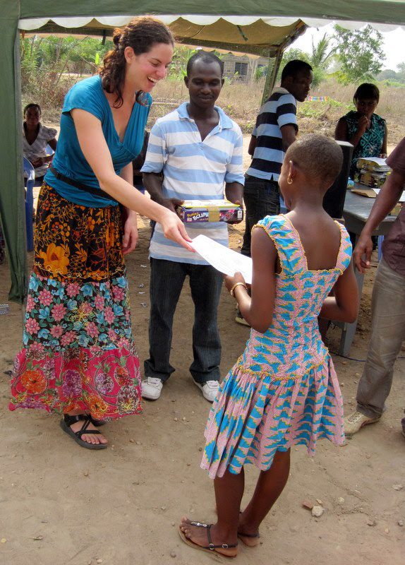 Me giving student awards in Ghana.