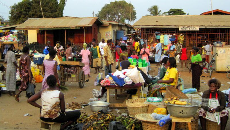 A market in Sogakope, Ghana.