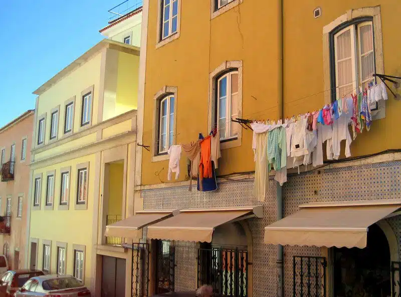 Laundry drying in Portugal.