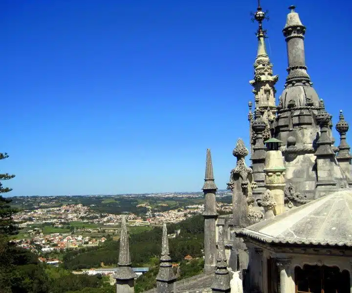 Wonderful castle spires of Sintra, Portugal.