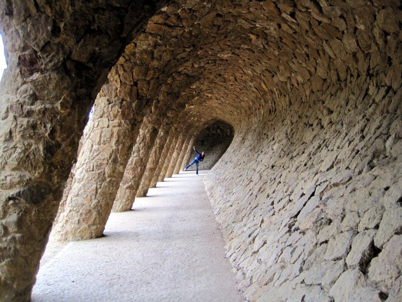 Beautiful Parque Guell in Barcelona, Spain.