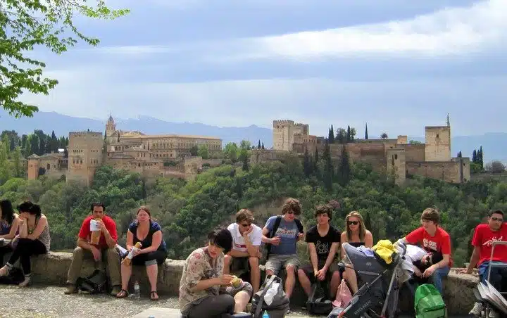 Looking at Granada, Spain from our hostel.