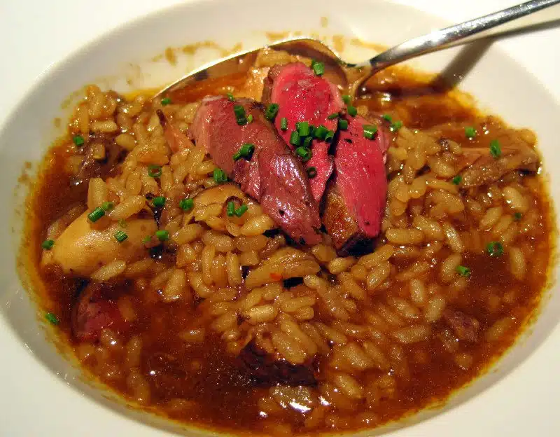 A delicious rice and meat dish.