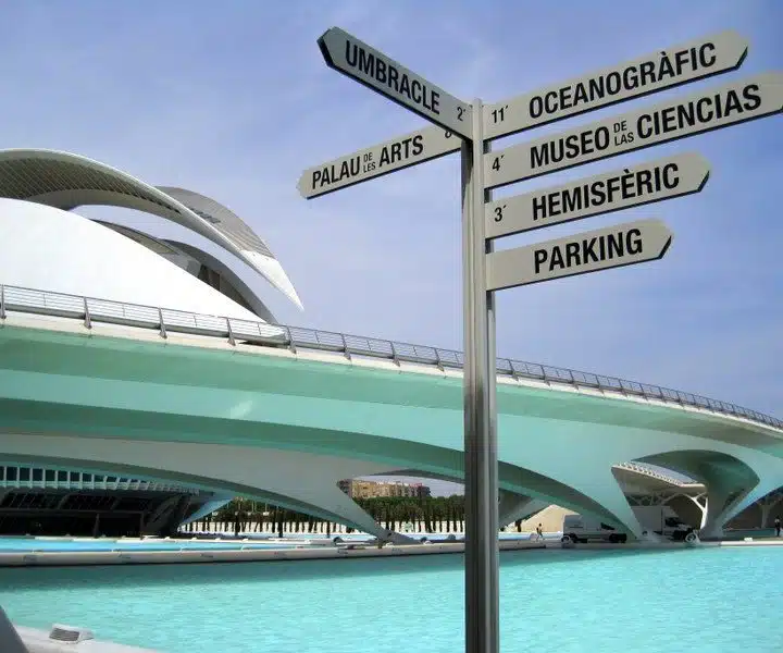 Even the signs look futuristic.