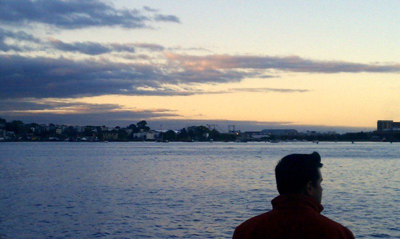 Silhouette on our boat tour of Boston Harbor.