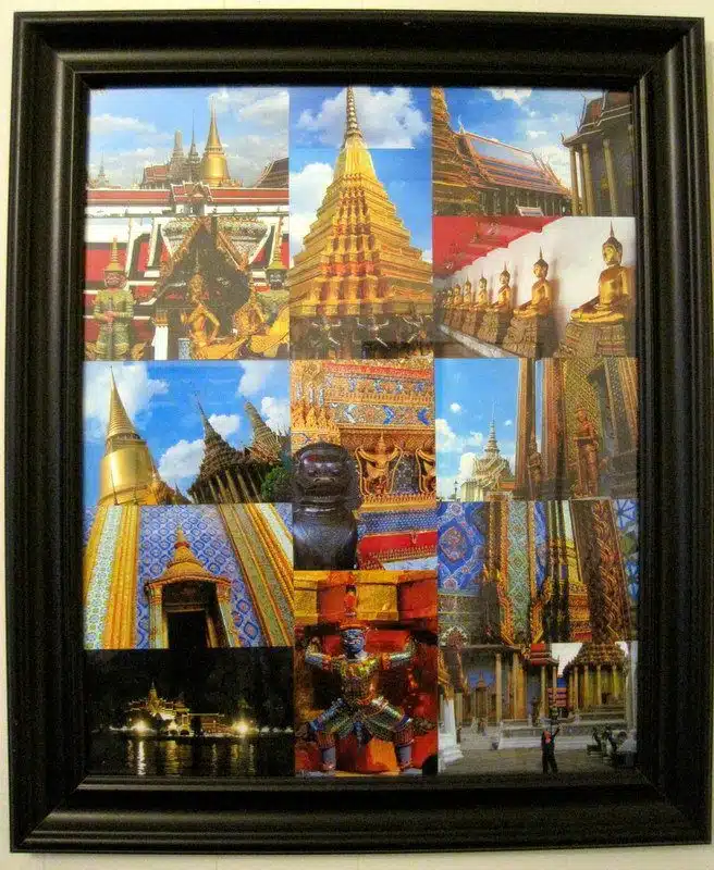 The framed Bangkok, Thailand Grand Palace photo collage. Pretty!