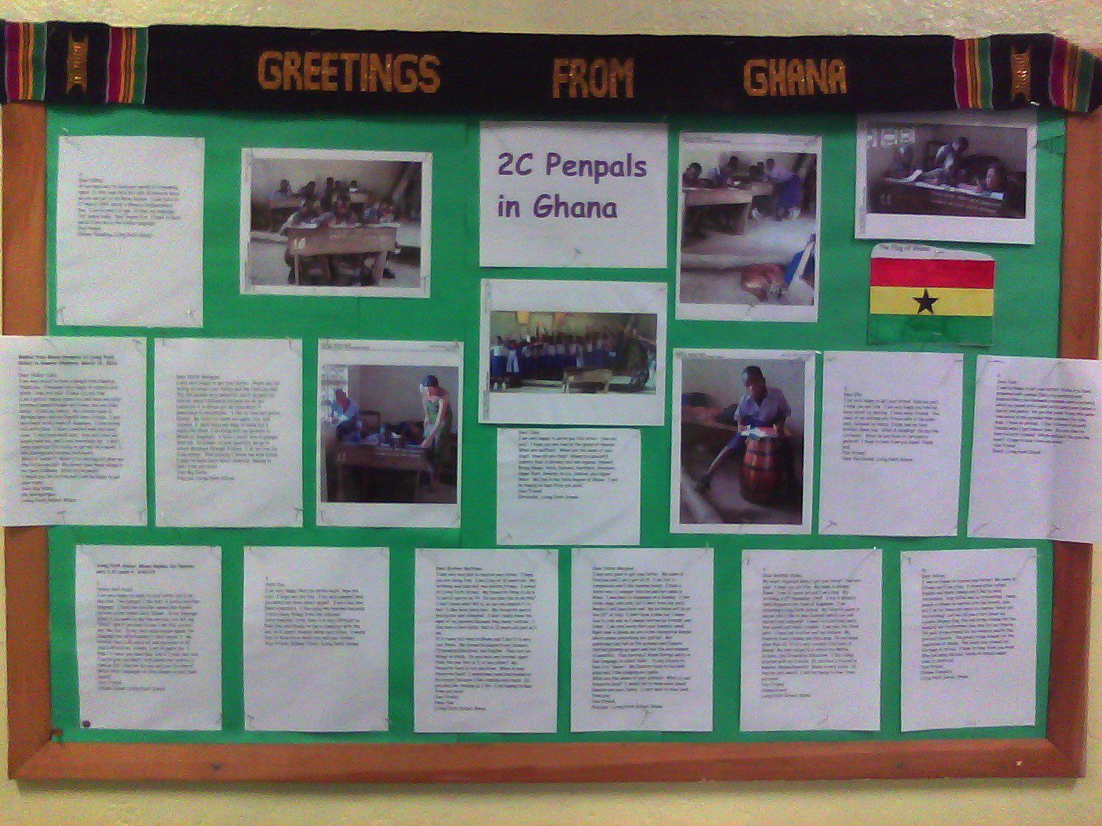 A poster from Newton, Massachusetts about their Ghana penpals!
