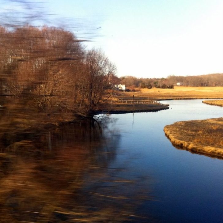 A sapphire river in the fields between BOS and NYC.
