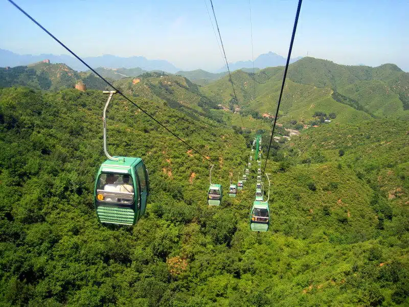 The cable car up to the Great Wall at Jinshanling!