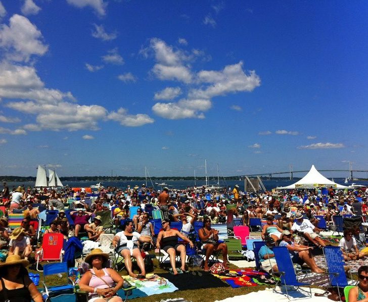 Thousands of people at the Newport Folk Festival in RI