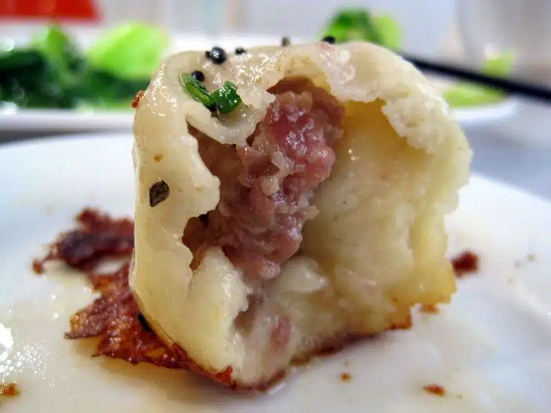 Delicious fried dumplings in Shanghai, China!