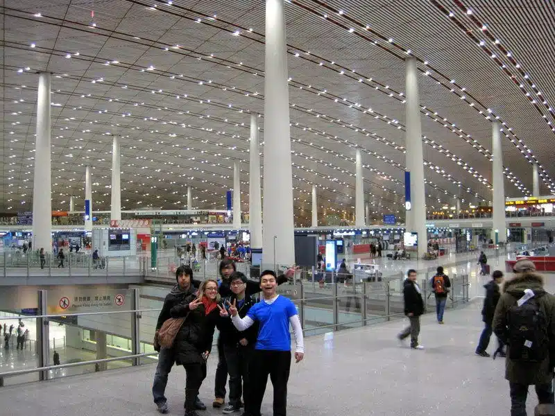 John in the futuristic, dragon-like Beijing airport!