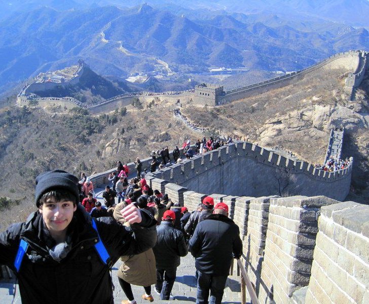 Julio bravely scaling the Great Wall of China!