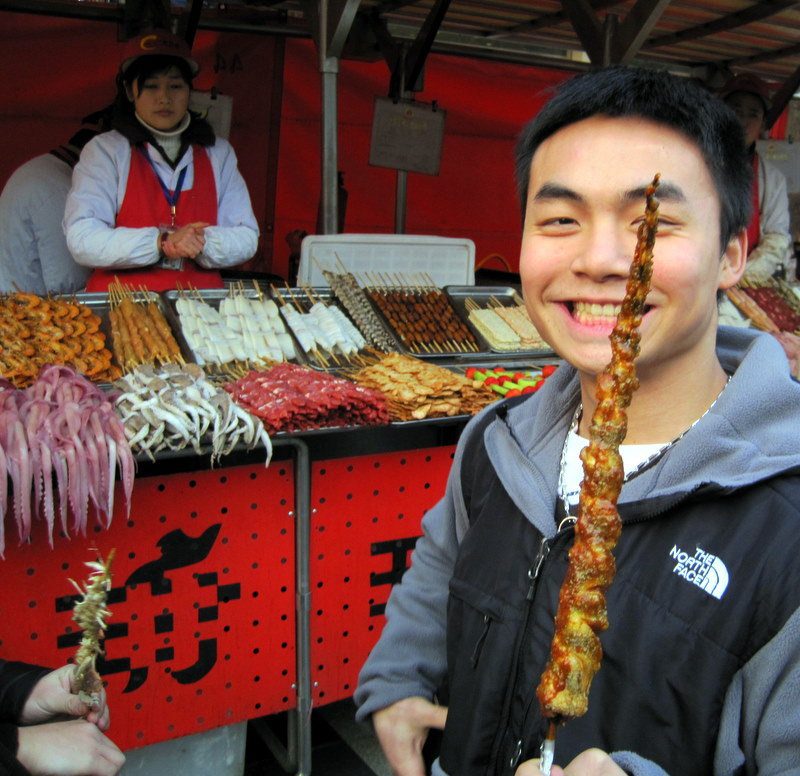 eating Snake on a Stick!
