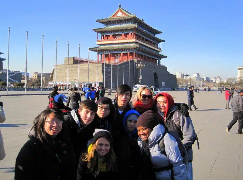 Stephane and friends by Tiananmen Square in Beijing. 