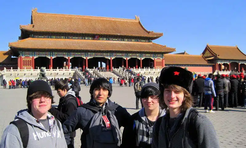 Ryan and friends at the Forbidden City in the heart of Beijing.