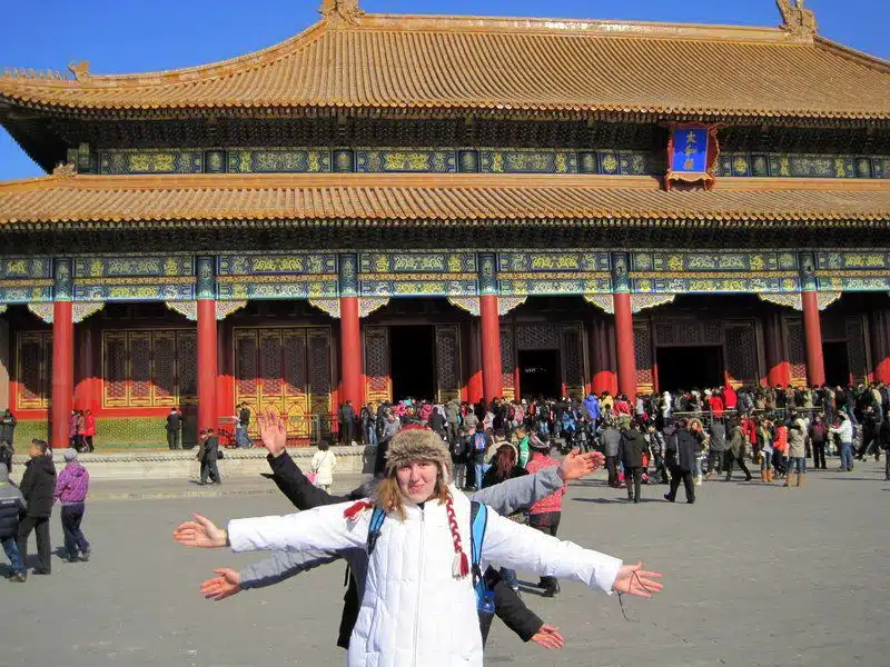 Candace and friends at the Forbidden City in Beijing.