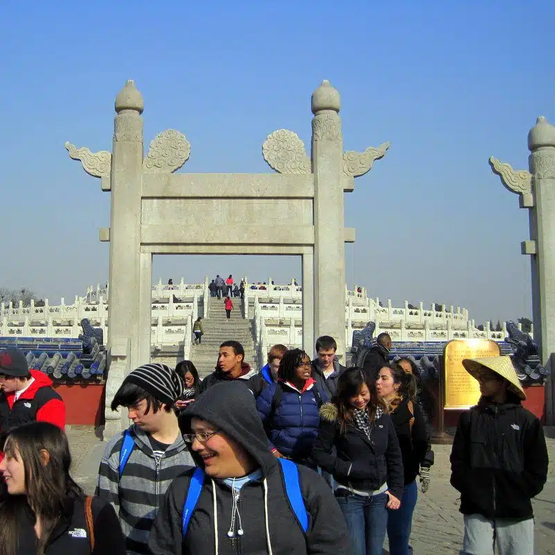 Exploring the giant grounds of the Temple of Heaven.