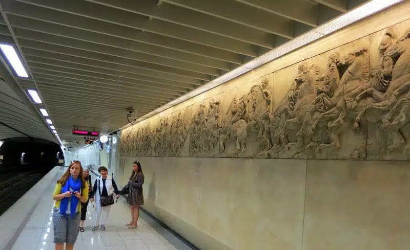 The glossy Acropolis subway station in Athens melds ancient and modern!