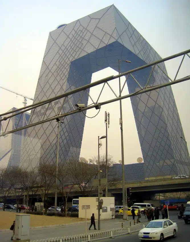 One of many astoundingly modern buildings in Beijing.