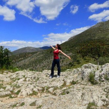 Independent yet engaged at the Mycenae archaeological site in Greece.