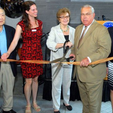 The ribbon-cutting for the New Boston Hostel with the Mayor!