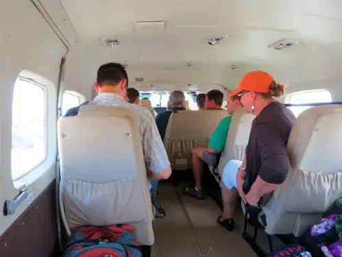 The inside of the Tropic Air flight was the size of a small van. I took this photo from the back seat.