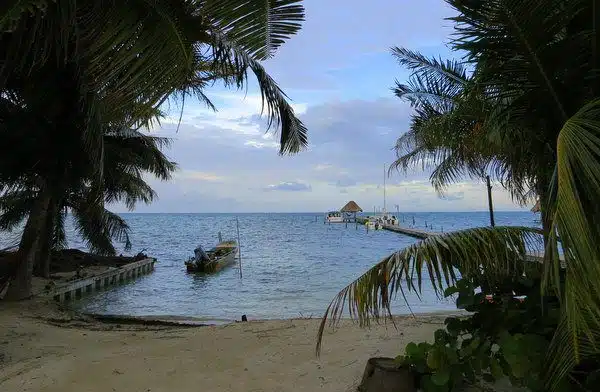 Our gorgeous view during our Caye Caulker dinner.