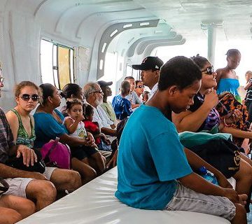 The water taxi between Ambergris Caye and Caye Caulker had some of the cutest kids we'd ever seen!