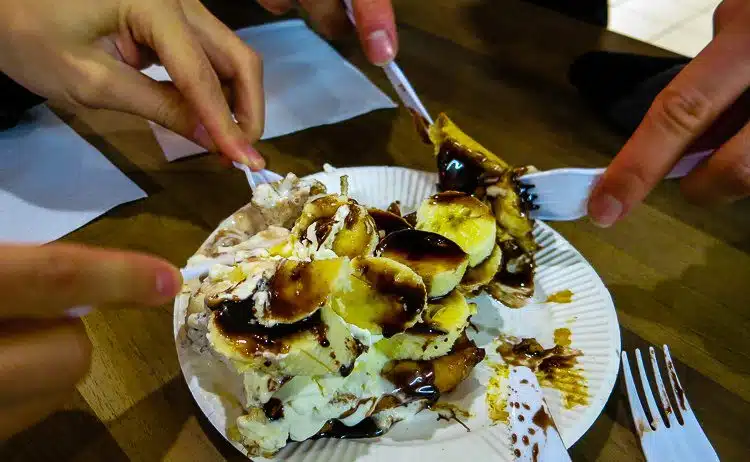 Order a Wonder Waffle with bananas, chocolate, and whipped cream instead. 