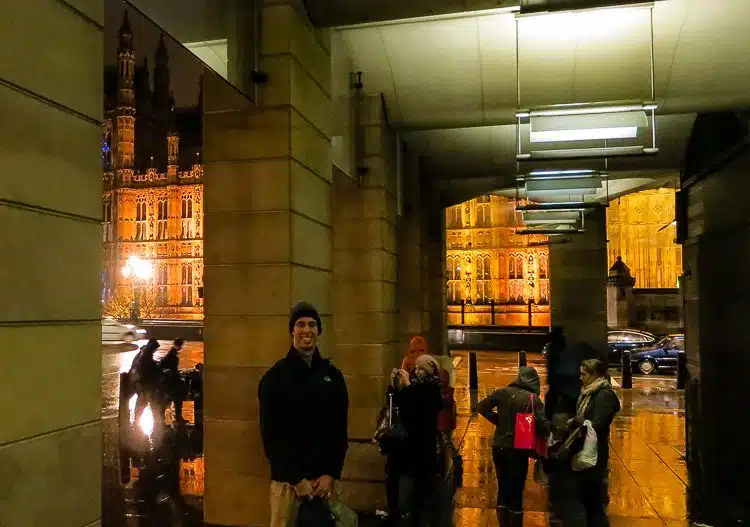 This overhang will keep you dry from the ubiquitous fog as you photograph Big Ben.