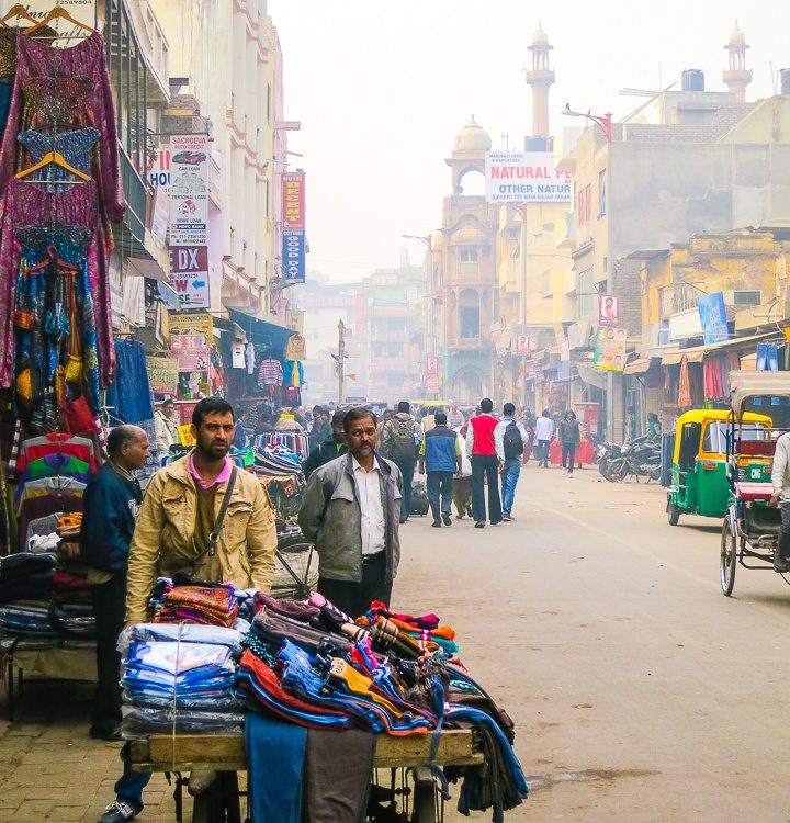 Vendors by the Paharganj neighborhood of Central Delhi. 