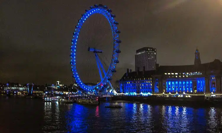The London Eye is winking across the Thames at Ben!
