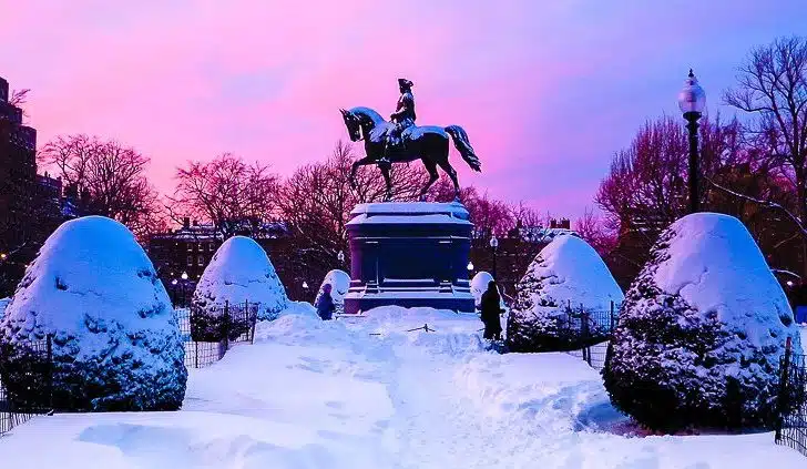 The Boston Public Garden was covered in two feet of frosting!