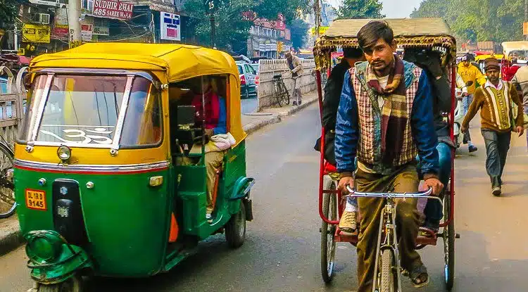 The bicycle rickshaw drivers in India have such style!
