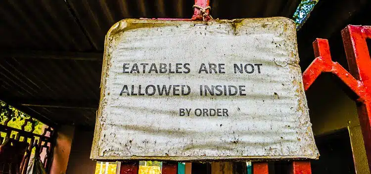 You BETTER NOT bring any "Eatables" into the building!
