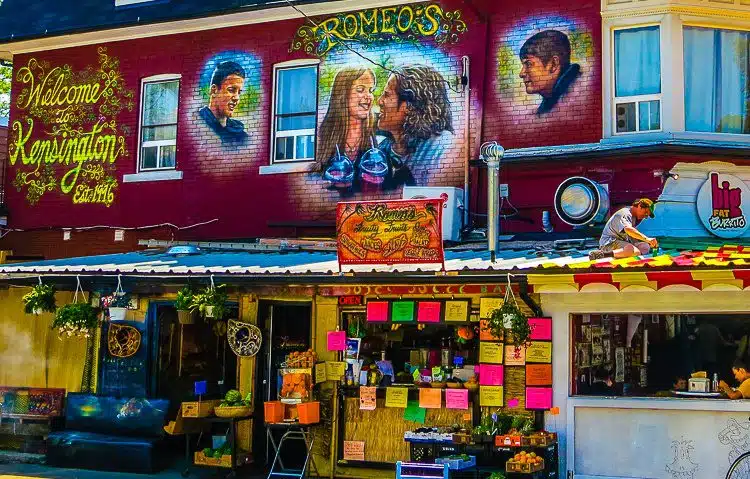 The colorful first building of Kensington Market.