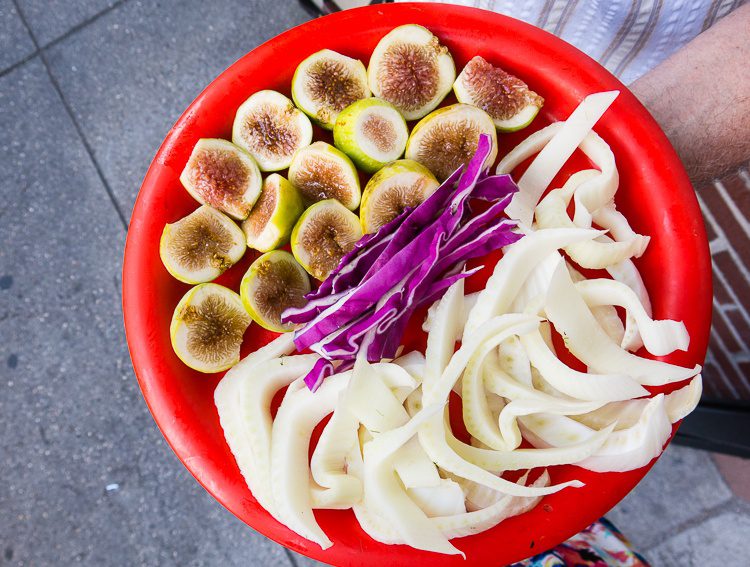 Figs, cabbage, and fresh fennel. Crunch!