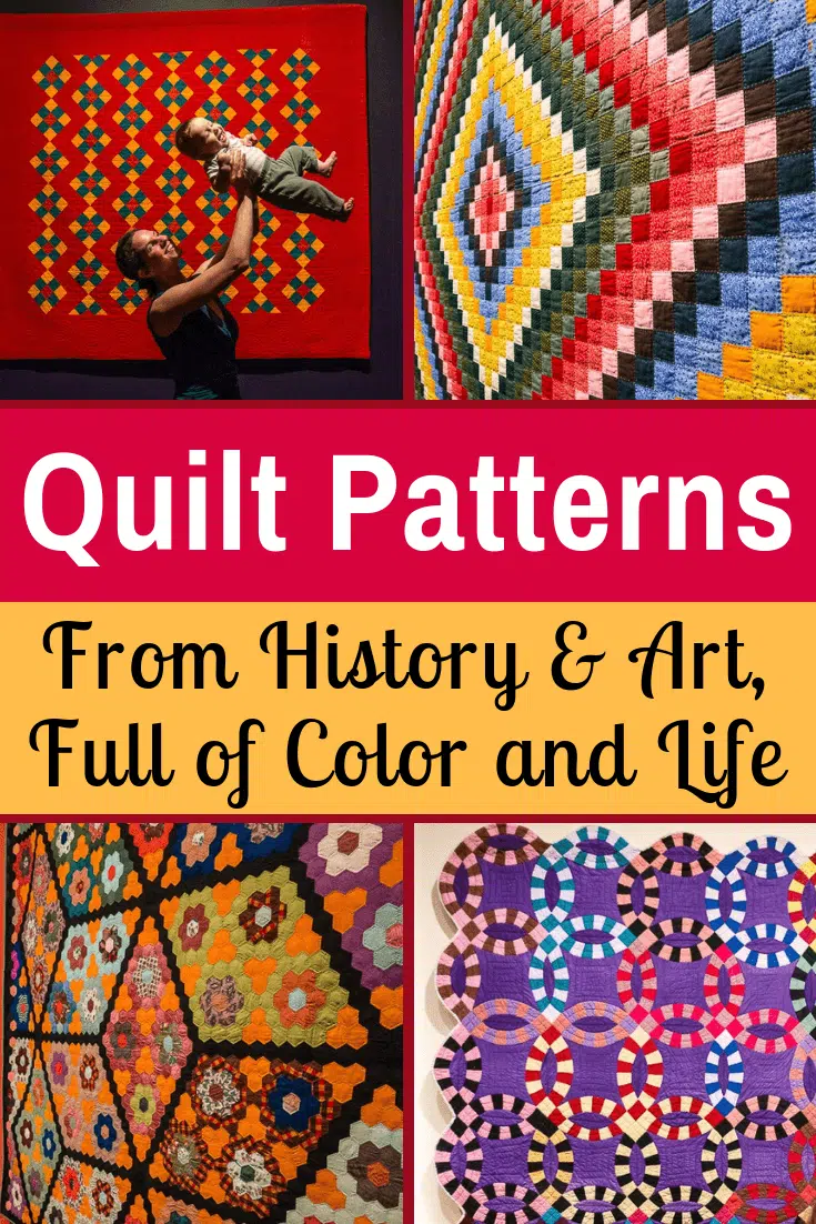 Quilting ideas from the historic American quilt patterns in this colorful, fun quilt museum exhibit fun of women's history at the Museum of Fine Arts, Boston. #Quilting #quilts #artinspiration