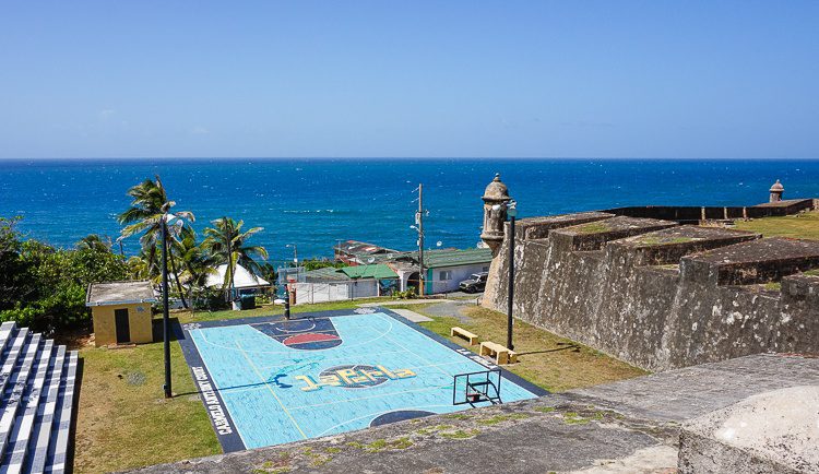 This fort-side basketball court has the coolest location ever.