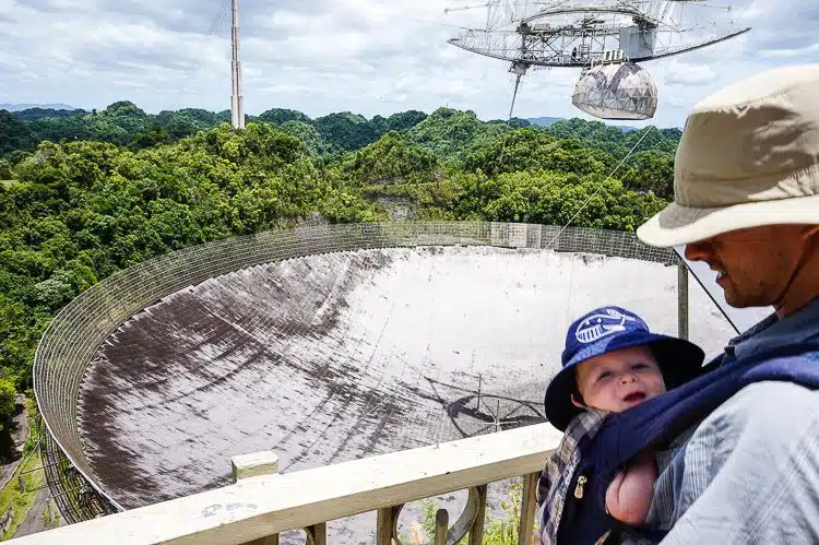Arecibo Observatory, Puerto Rico with a baby