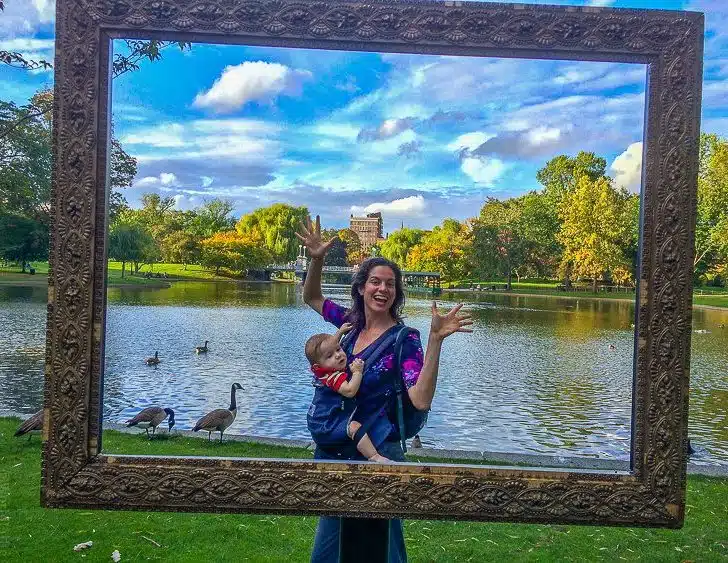 Being a live painting in the Boston Public Garden!