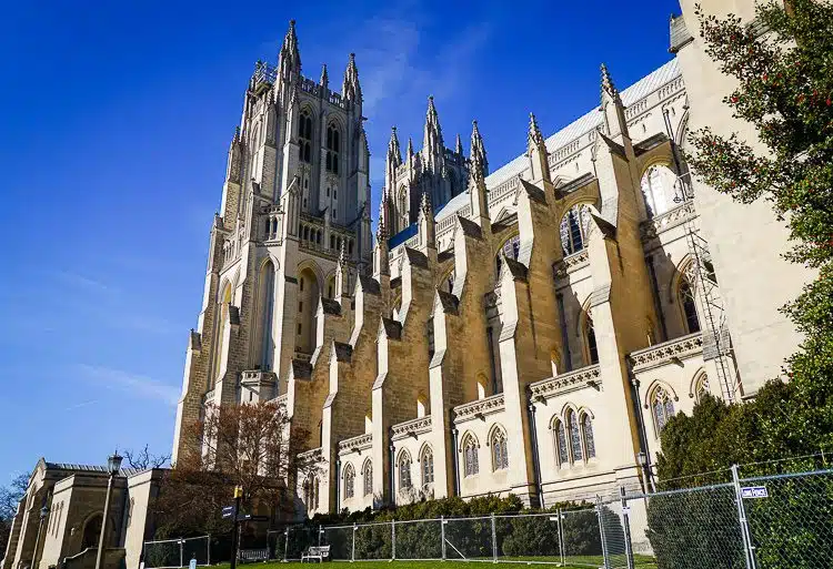 The side of the National Cathedral is excellent. 
