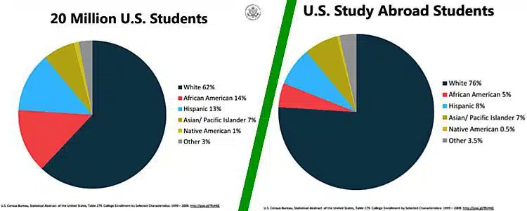 The racial breakdown of Study Abroad students does not reflect the diversity of the nation's study body.