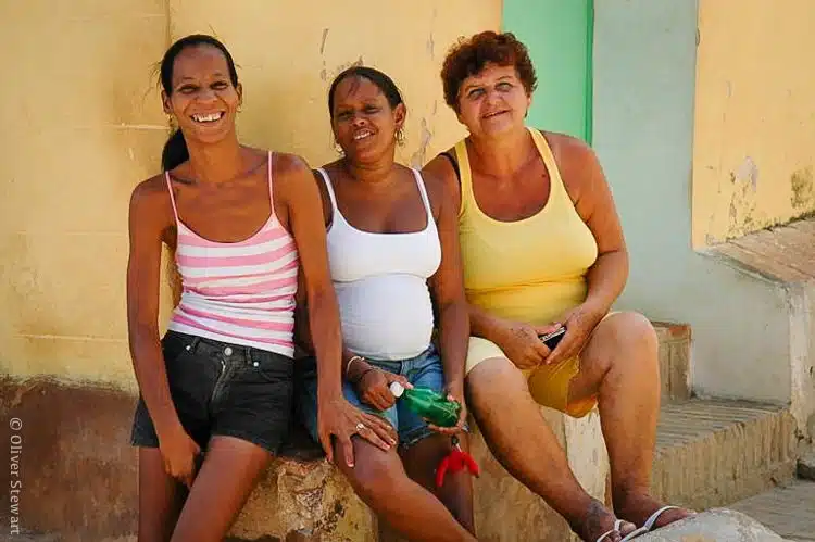 Lovely local ladies smiling in Trinidad, Cuba.