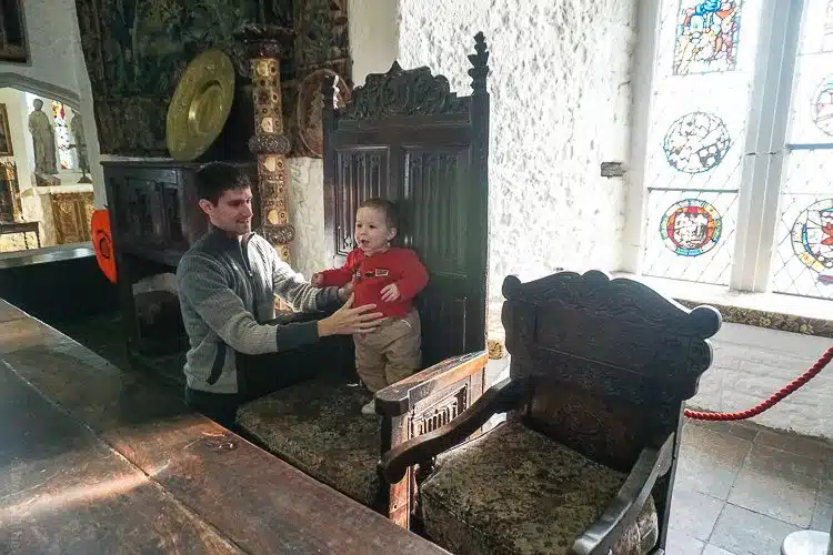 Bunratty castle: Baby in a castle throne!