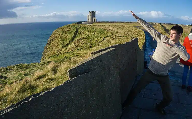 Posing at the Cliffs of Moher.